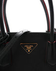 Saffiano Cuir Medium Double Bag Black Fuoco