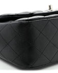 Lambskin Quilted Mini Square Flap Black