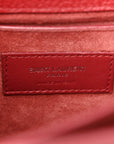 Grained Calfskin Medium Monogram Sunset Satchel Red