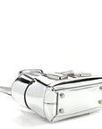 Mirror Laminated Nappa Maxi Intrecciato Mini Arco Silver