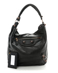 Agneau Giant 21 Rose Gold Hardware Day Hobo Black