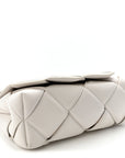 Nappa Intreccio Padded Top Handle Shoulder Bag White