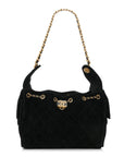 Suede Quilted Small CHNL 25 Handbag Black