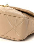 Lambskin Quilted Large CHNL 19 Flap Beige