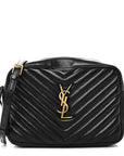 Calfskin Matelasse Monogram Lou Camera Bag Black