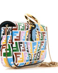 X SARAH COLEMAN Vitello Liberty Ceylon Micro FF Fish Eye Embossed Nano Baguette Charm Multicolor Cyber Blue