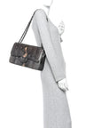 Metallic Snakeskin Jumbo Double Flap Blue