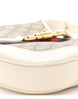 GG Supreme Monogram Azalea Calfskin Web Small Jackie 1961 Hobo Beige Ebony Mystic White