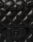 Lambskin Quilted Jumbo Double Flap So Black