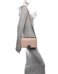 Lambskin Quilted Medium Boy Flap Light Pink