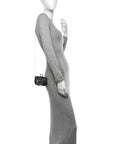 Sequin Paillettes Shiny Nappa Sex and the City Nano Maxi Buckle Baguette Charm Blue