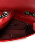 Glazed Calfskin Quilted Small Coco Boy Flap Red