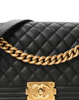 Caviar Quilted Medium Boy Flap Black