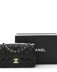 Lambskin Quilted Mini Rectangular Flap Black
