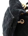 Suede Quilted Small CHNL 25 Handbag Black