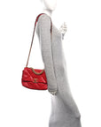 Lambskin Quilted Medium CHNL 19 Flap Red