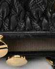 Calfskin Quilted Stam Dark Grey