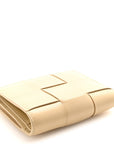 Nappa Maxi Intrecciato Small Bi-Fold Zip Wallet Porridge