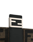 Recycled Fabric Jacquard Vitello Grace FF 1974 Baguette Belt Pouch Tobacco Moro Black