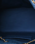 Washed Denim Quilted Small CHNL 25 Handbag Blue
