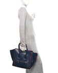 Smooth Calfskin Mini Luggage Navy Red