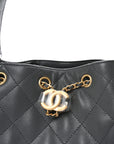 Caviar Quilted Small CHNL 25 Handbag Dark Grey