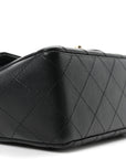 Lambskin Quilted Mini Rectangular Flap Black
