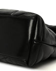 Lambskin Quilted Small Loulou Puffer Monogram Chain Satchel Black