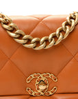 Lambskin Quilted Medium CHNL 19 Flap Light Brown