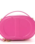 Calfskin CD Signature Oval Crossbody Camera Bag Rani Pink