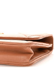 Lambskin Quilted CHNL 19 Wallet On Chain WOC Brown