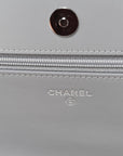 Caviar Quilted Boy Wallet On Chain WOC Grey