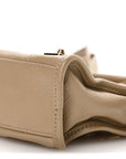 Chevre Gold Metallic Edge Hardware Mini City Beige Latte