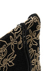 Canvas Embroidered Large Ornamental Cornely Book Tote Black Beige