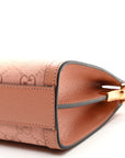Monogram Textured Dollar Calfskin Small Ophidia Chain Shoulder Bag Cloche Rose Pink