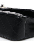 Lambskin Quilted Medium Double Flap Black