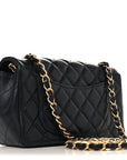 Lambskin Quilted Mini Rectangular Flap Black