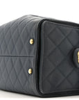 Canvas Quilted Medium CHNL 25 Handbag Dark Blue