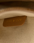 Canvas Calfskin Embroidered Small Plan De Paris Book Tote With Strap Beige