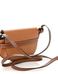 Grained Calfskin Mini Gate Crossbody Bag Caramel Pecan