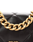 Lambskin Quilted Medium CHNL 19 Flap Dark Brown