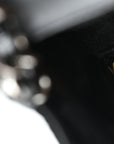 Patent Calfskin Quilted Mini Square Flap Black