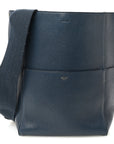Goatskin Sangle Bucket Bag Blue