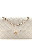 Caviar Quilted Small Double Flap White