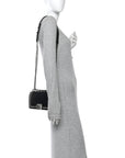 Calfskin Pearl Tweed Small Boy Flap Black