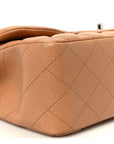 Caviar Quilted Jumbo Double Flap Dark Beige