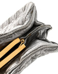 Metallic Matelasse Lux Mini Crossbody Tote Cromo