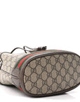 GG Supreme Monogram Web Small Ophidia Bucket Bag Brown