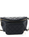 Caviar Quilted Business Affinity Waist Belt Bag Navy