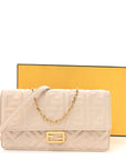 Nappa Matisse FF Embossed Wallet On Chain Baguette Camelia